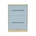 Monaco Chest - Deep - 4 Drawer - Denim and Oak
