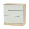 Monaco Chest - Deep - 3 Drawer - Cashmere and Oak