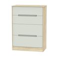 Monaco Chest - Deep - 4 Drawer - Cashmere and Oak