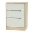 Monaco Chest - Deep Midi - 3 Drawer - Cashmere and Oak