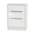 Monaco Chest - Deep Midi - 3 Drawer - White Gloss and Cashmere