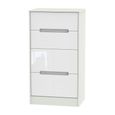 Monaco Chest - Deep Midi - 4 Drawer - White Gloss and Cashmere