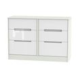 Monaco Chest - Midi - 6 Drawer - White Gloss and Cashmere