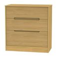 Monaco Chest - Deep - 3 Drawer - Modern Oak