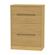 Monaco Chest - Deep - 4 Drawer - Modern Oak