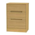 Monaco Chest - Deep Midi - 3 Drawer - Modern Oak