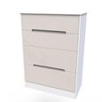 Monaco Chest - Deep - 4 Drawer - Cashmere Gloss and White
