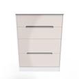 Monaco Chest - Deep - 4 Drawer - Cashmere Gloss and White