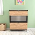 Bora Chest - 2 Drawer - Open Shelf - Deep - Gold Craft Oak and Graphite