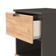 Bora Chest - 3 Drawer - Open Shelf - Gold Craft Oak and Graphite