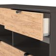 Bora Chest - 4 Drawer - Open Shelf - Midi - Gold Craft Oak and Graphite