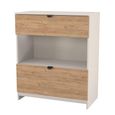 Bora Chest - 2 Drawer - Open Shelf - Deep - Gold Craft Oak and Kashmir Matt