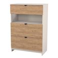 Bora Chest - 3 Drawer - Open Shelf - Deep - Gold Craft Oak and Kashmir Matt