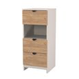 Bora Chest - 3 Drawer - Open Shelf - Gold Craft Oak and Kashmir Matt