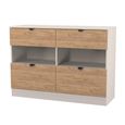 Bora Chest - 4 Drawer - Open Shelf - Midi - Gold Craft Oak and Kashmir Matt