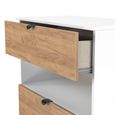 Bora Chest - 3 Drawer - Open Shelf - Deep - Gold Craft Oak and White Matt
