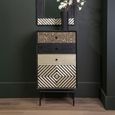 Boho Chest - 5 Drawer - Narrow - Black Mango Wood