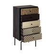 Boho Chest - 5 Drawer - Narrow - Black Mango Wood