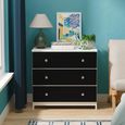 Yarmouth Chest - 3 Drawer - Black Matt and White Matt