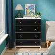 Yarmouth Chest - 4 Drawer - Black Matt and White Matt