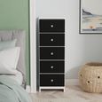 Yarmouth Chest - 5 Drawer - Narrow - Black Matt and White Matt