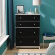 Yarmouth Chest - Deep - 4 Drawer - Black Matt and White Matt