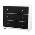 Yarmouth Chest - 3 Drawer - Black Matt and White Matt