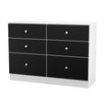 Yarmouth Chest - 6 Drawer - Midi - Black Matt and White Matt