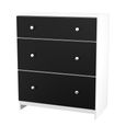 Yarmouth Chest - Deep - 3 Drawer - Black Matt and White Matt