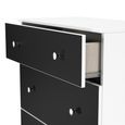 Yarmouth Chest - Deep - 3 Drawer - Black Matt and White Matt
