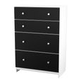 Yarmouth Chest - Deep - 4 Drawer - Black Matt and White Matt