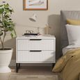 Fluted Chest - 2 Drawer - Midi - White Matt