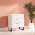 Fluted Chest - 3 Drawer - Midi - White Matt