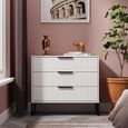 Fluted Chest - 3 Drawer - White Matt