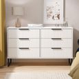 Fluted Chest - 6 Drawer - Midi - White Matt