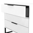 Fluted Chest - 3 Drawer - White Matt