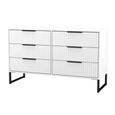 Fluted Chest - 6 Drawer - Midi - White Matt