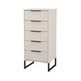 Fluted Chest - 5 Drawer - Narrow - Kashmir Matt