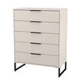 Fluted Chest - 5 Drawer - Wide - Kashmir Matt