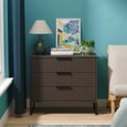 Fluted Chest - 3 Drawer - Graphite