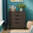 Fluted Chest - 4 Drawer - Graphite