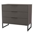 Fluted Chest - 3 Drawer - Graphite