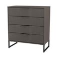 Fluted Chest - 4 Drawer - Graphite