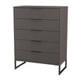 Fluted Chest - 5 Drawer - Wide - Graphite