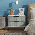 Fluted Chest - 2 Drawer - Midi - Duck and White Matt