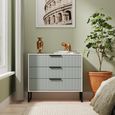 Fluted Chest - 3 Drawer - Duck and White Matt