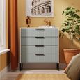 Fluted Chest - 4 Drawer - Duck and White Matt