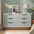 Fluted Chest - 6 Drawer - Midi - Duck and White Matt