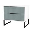 Fluted Chest - 2 Drawer - Midi - Duck and White Matt
