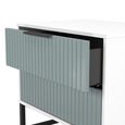 Fluted Chest - 2 Drawer - Midi - Duck and White Matt